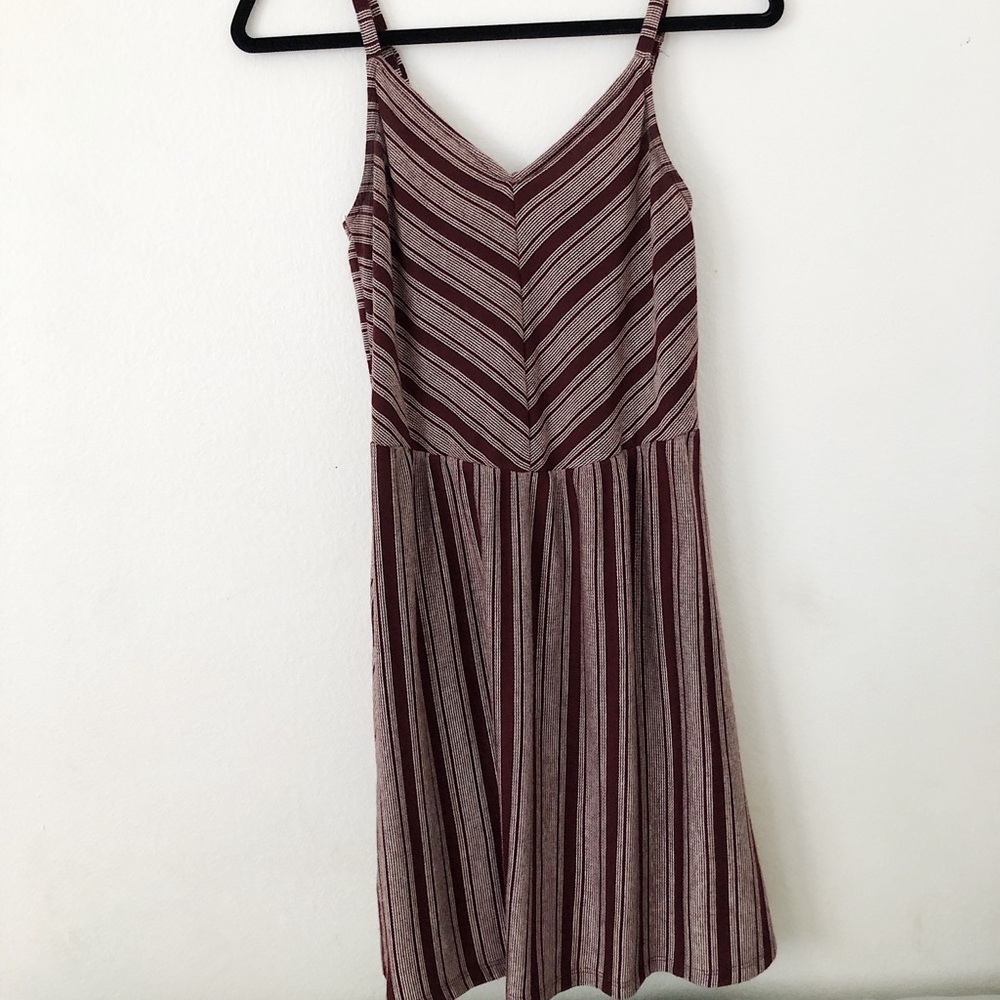 Striped burgundy dress
